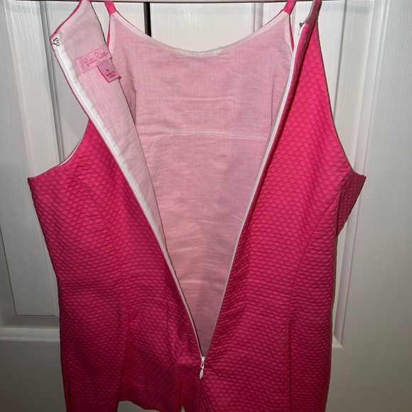 LILLY PULITZER Annabelle Pink White Halter Tank Top Blouse - Size 4 - Picture 6 of 7